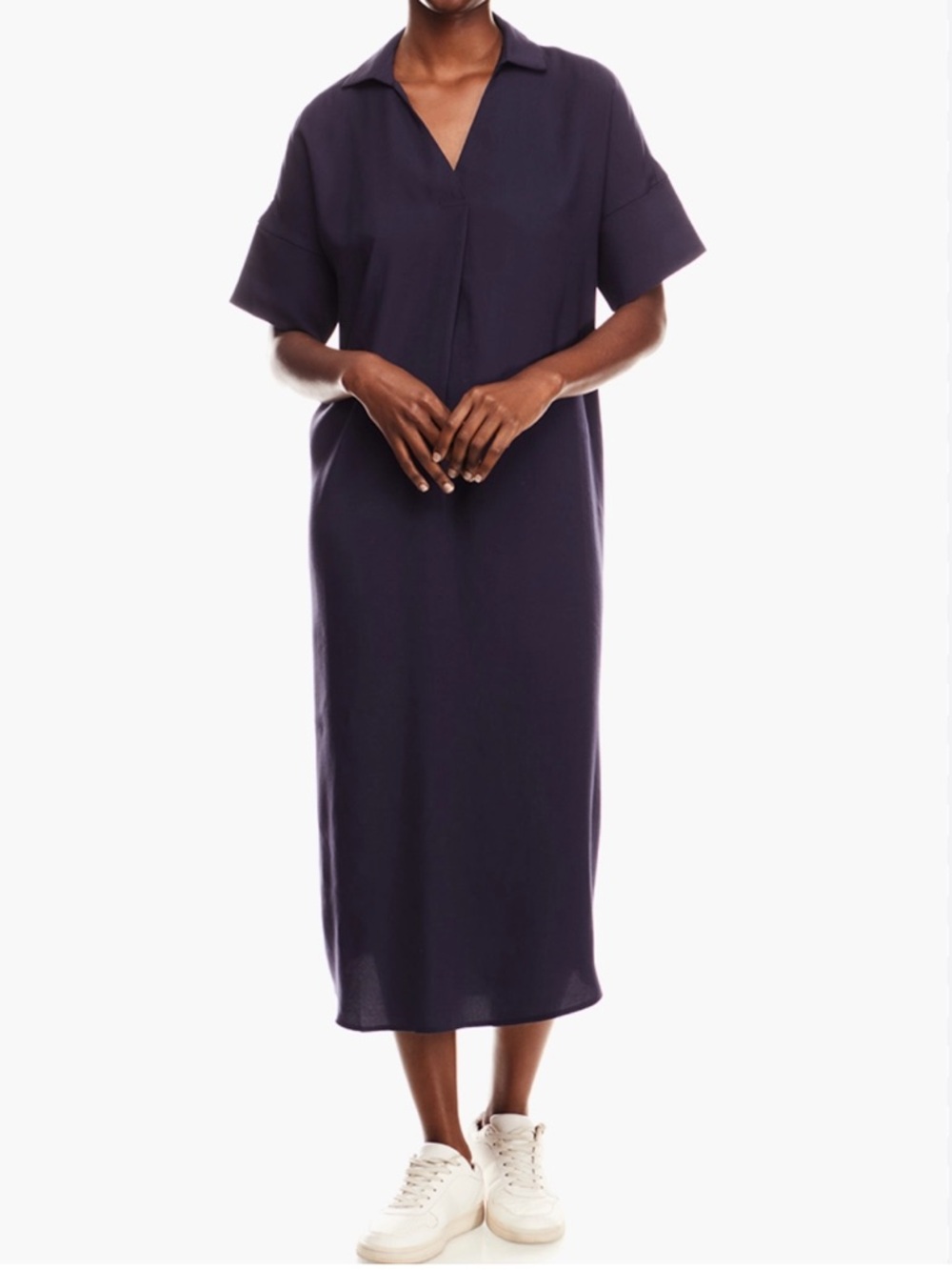 Mango Deep Navy Midi Shirt Dress Skirt